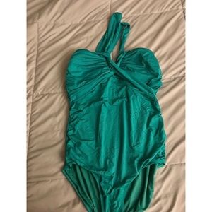 Plus Size Aqua Green once piece bathing suit